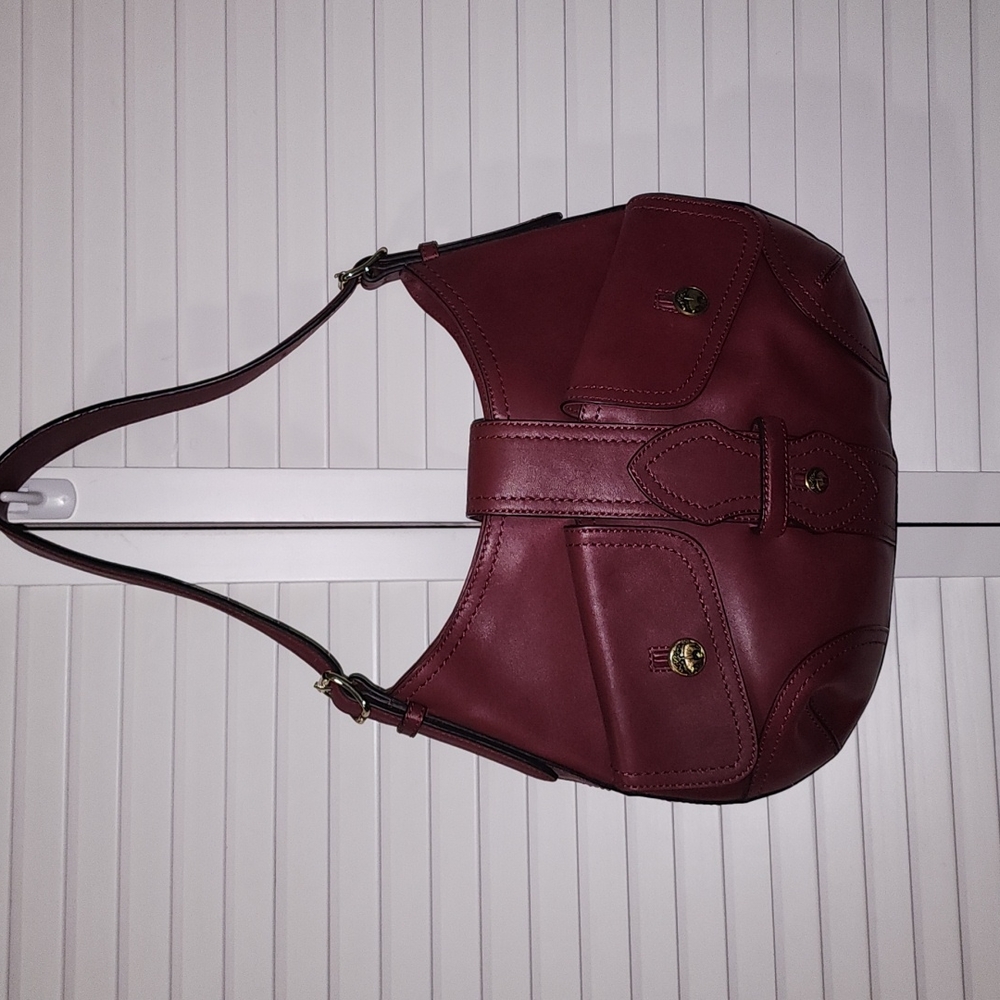 Brooks Brothers Burgundy Front Pocket Hobo